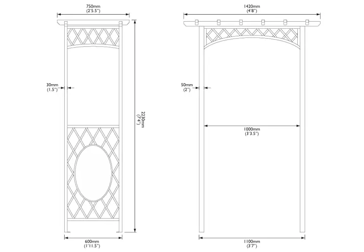 Wrenbury arch dimensions